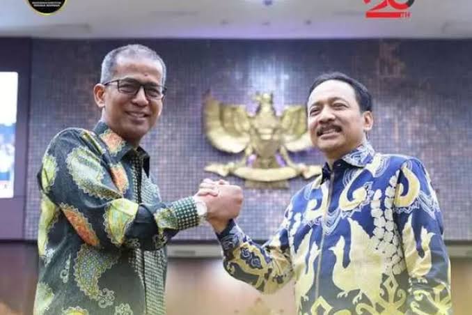 Hakim Suhartoyo (kanan) terpilih sebagai Ketua Mahkamah Konstitusi (MK), Kamis (9/11/2023). Foto/klikpendidikan