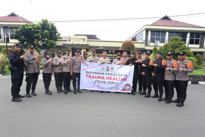 Polda Sumut menurunkan tim trauma healing untuk korban longsor Humbahas.