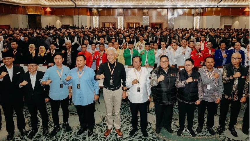 Tiga pasangan Capres dan Cawapres Pemilu 2024. Foto/nuonline