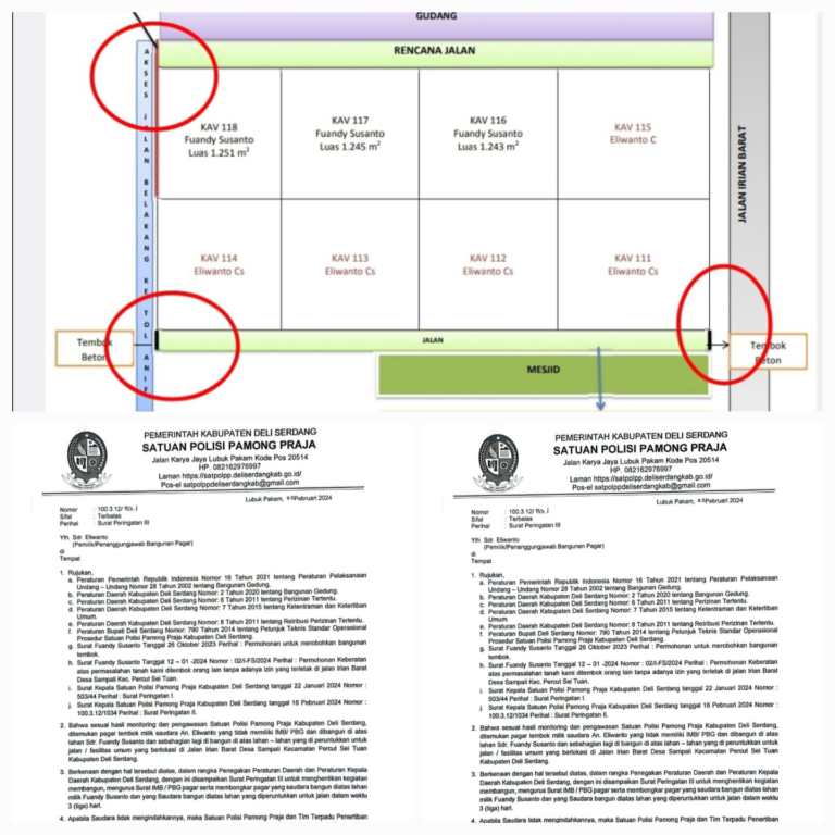 Surat Peringatan yang dikeluarkan Satpol PP Deli Serdang