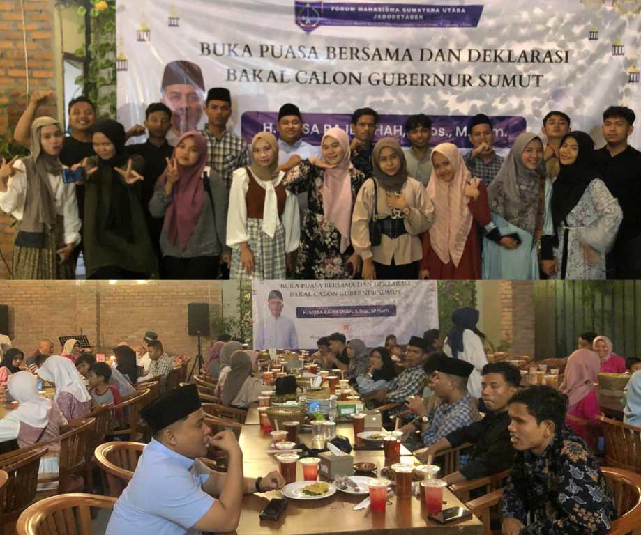 Forum Mahasiswa Sumatera Utara (Formasu) Jabodetabek saat deklarasi dukungan kepada H Musa Rajekshah untuk mencalonkan diri pada pemilihan Kepala Daerah Gubernur Sumatera Utara 2024-2029.