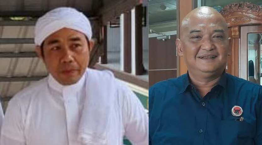 Ketua Persaudaraan Alumni Pesantren dan Madrasah Sumatera Utara dan Wakil Ketua Tanfidjiah Pengurus Cabang Nahdlatul Ulama Kota Medan, Sutrisno SAg. Kanan, anggota DPRD Medan Roby Barus.