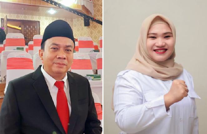 H Zulkarnaen S KM (kiri) menjabat Wakil Ketua DPRD Medan periode 2024-2029. Kemudian Gerindra jug telah menetapkan Tia Ayu Anggraini (kanan) menjadi Ketua Fraksi di DPRD Medan.
