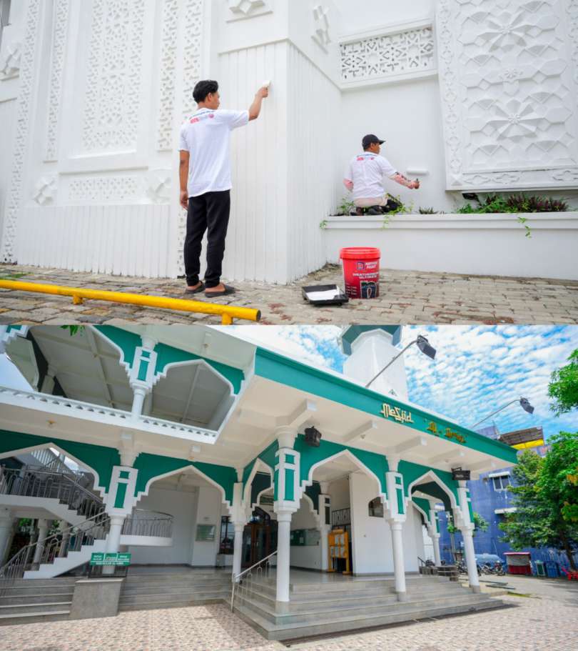 Nippon Paint melaksanakan program Corporate Social Responsibility (CSR) Warnai Kehidupan #ColouringLives untuk pengecatan 5 Masjid di Medan.