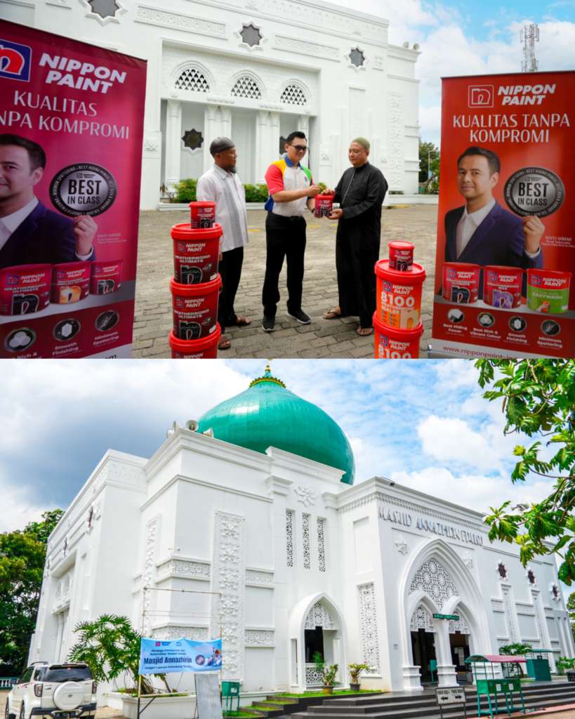 Nippon Paint melaksanakan program Corporate Social Responsibility (CSR) Warnai Kehidupan #ColouringLives untuk pengecatan 5 Masjid di Medan.