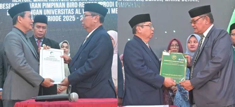 Rektor UNIVA dan Kepala Biro UNIVA saat dilantik