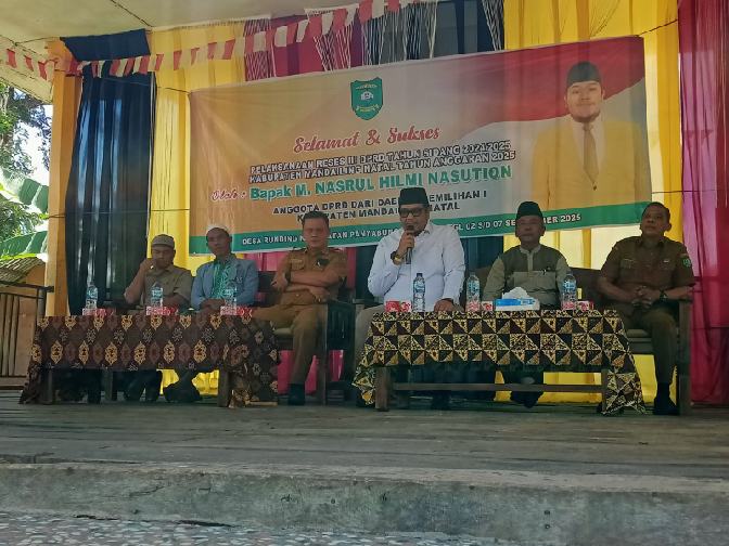 M Nasrul Hilmi Nasution Anggota DPRD Madina fraksi partai Golkar reses III di Desa Runding.