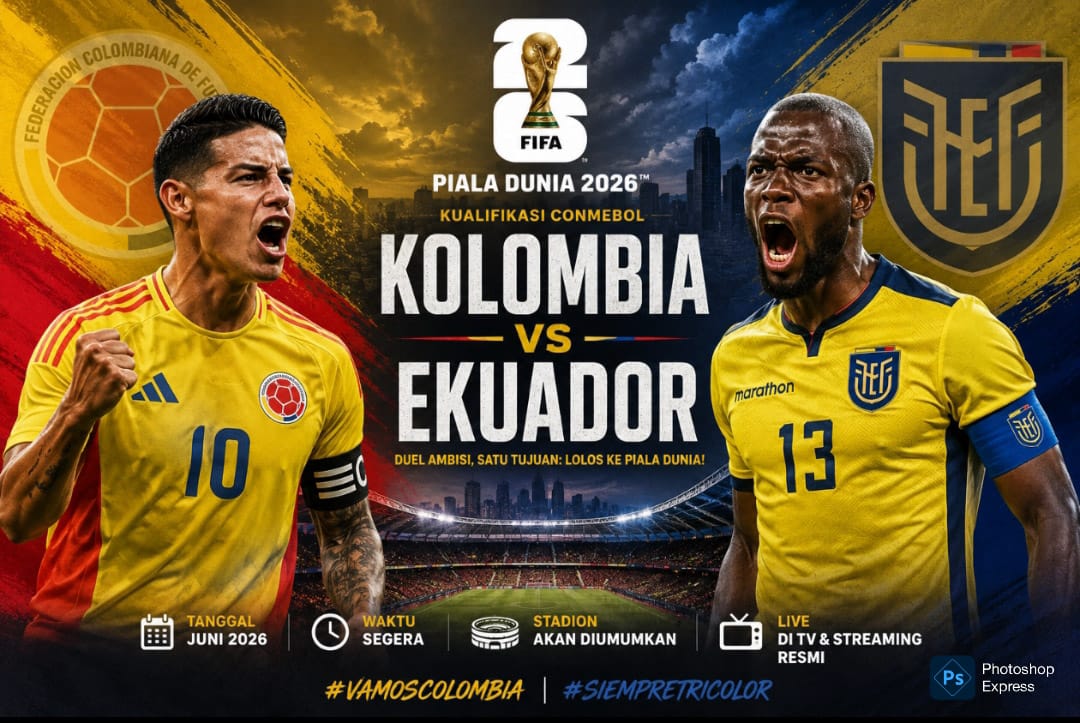 IMG-20260630-WA0026 Laga Kolumbia versus Ekuador akan tersaji malam ini. (Kitamedan.com)