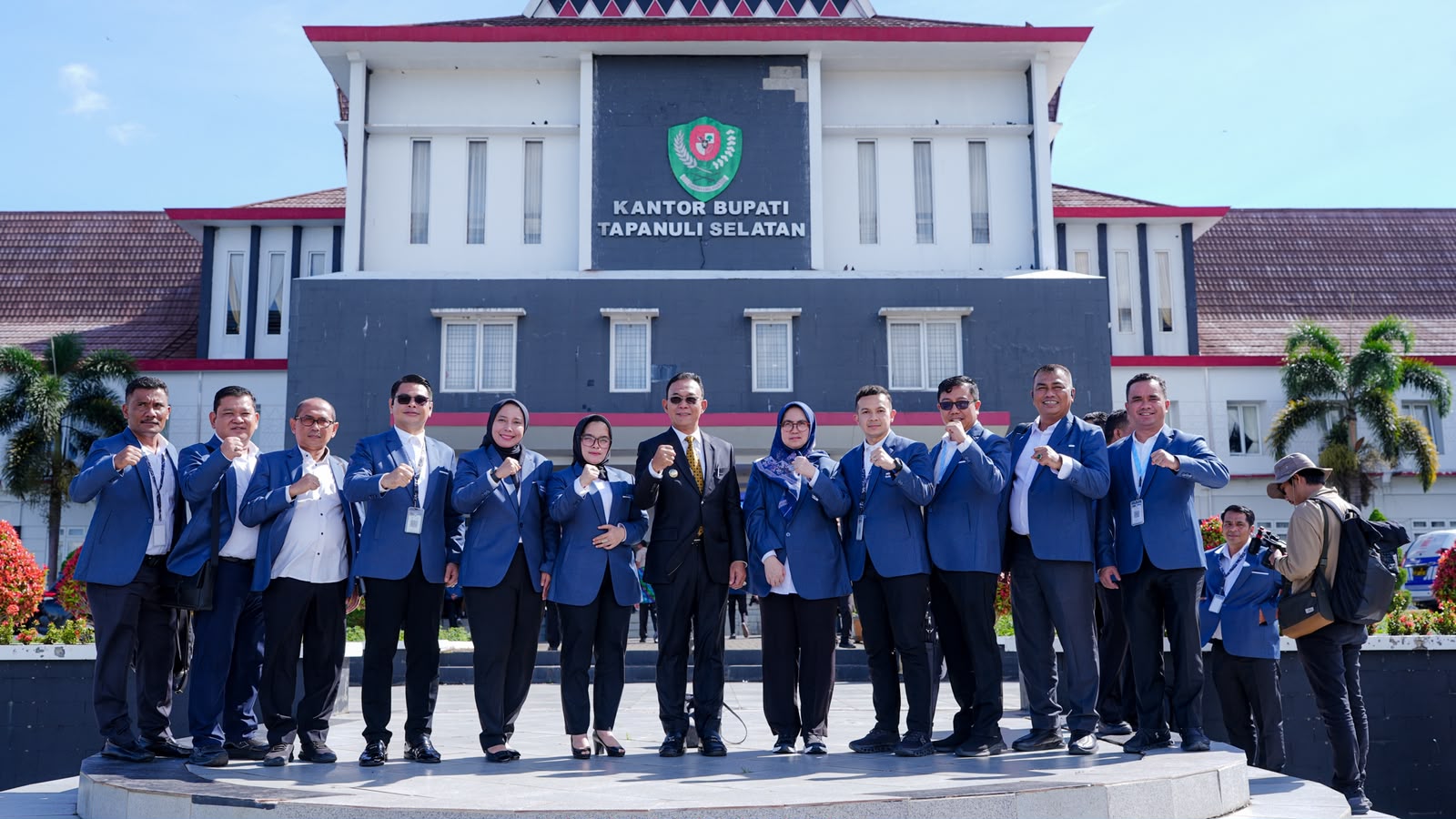 Rombongan Pejabat Administrator mengikuti Visitasi Kepemimpinan Nasional (VKN) yang digelar di BPBD Tapanuli Selatan. (Ist)